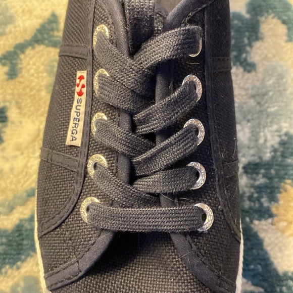 EUC - Navy Superga Platform Sneakers Size 38 (7.5) - Picture 6 of 8